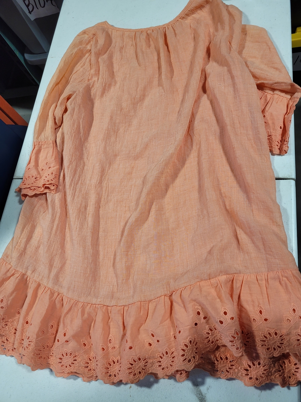 entro Peach Eyelet Tassel Tunic Dress - Picture 3 of 3